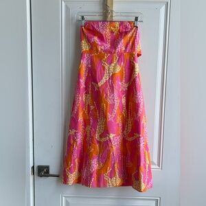 Lilly Pulitzer | Pink A-Line Midi Skirt | Vintage Giraffe design | Size 2